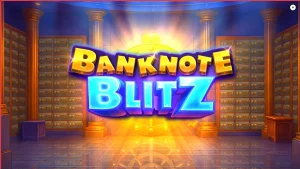Tampilan antarmuka seluler slot Banknote Blitz dengan desain brankas mewah